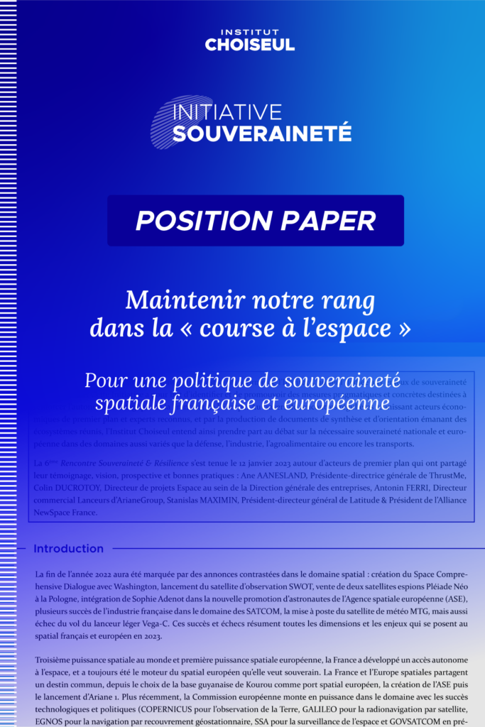 sortie de la note de position industrie spatiale