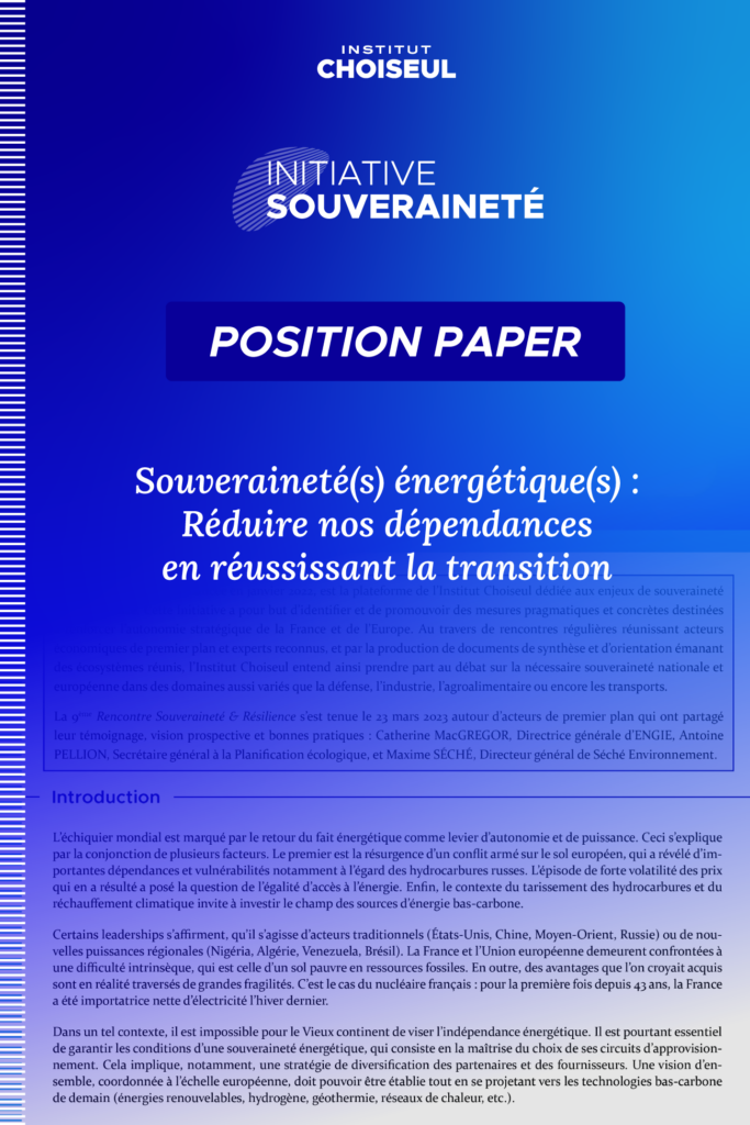 visuel position paper souveraineté énergétique